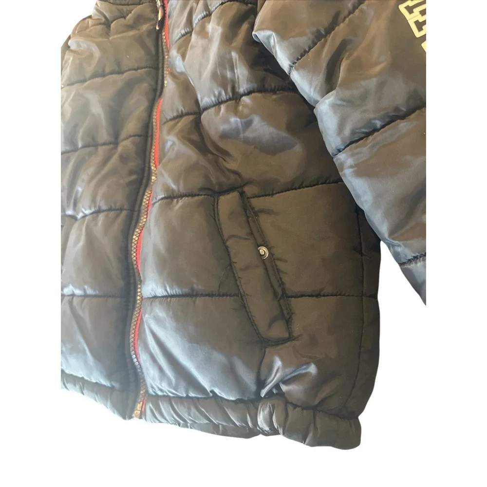 Tommy Hilfiger Puffer Jacket Coat Boys Size 5 Black & Red NO HOOD